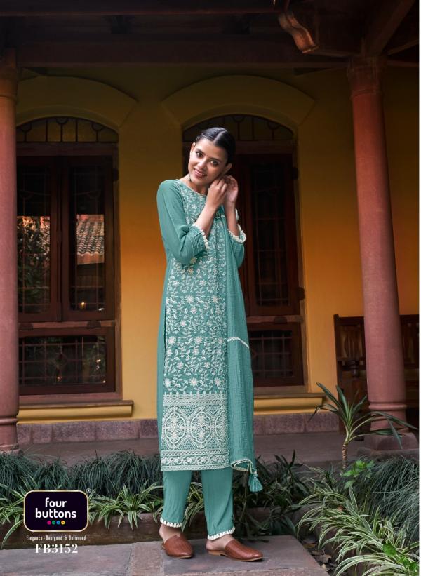 Four Buttons Pearl 8 Viscose Kurti With Bottom Dupatta Collection